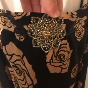 Black and gold cocktail dress